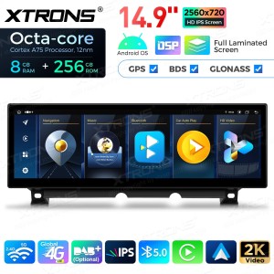 XTRONS QLBX44FVCI 14.9" BMW 7 Seeria F01, F02 CIC Multimeedia Android 14.0 Octa-Core 4G
