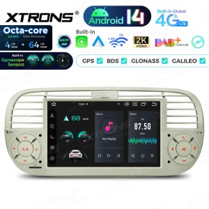 XTRONS PX7450FCLGS 7.0" FIAT 500 Multimeedia Android 14.0 Octa-Core 4G