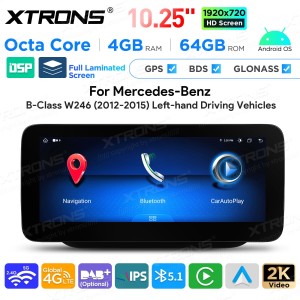 XTRONS QAMS1445M12BL 10.25" Mercedes-Benz B-Class W246 Multimeedia Android 14.0 Octa-Core