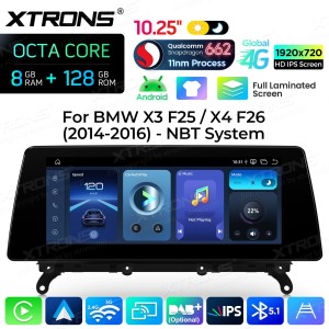 XTRONS QBBH14NB12X3 10.25" BMW X3 F25, X4 F26 NBT Multimeedia Android Octa-Core 4G