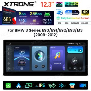 XTRONS QWBX24CIB12E92 12.3" BMW 3 Seeria E90, E91, E92, E93, M3 CIC Multimeedia Android 14.0 Octa-Core 4G
