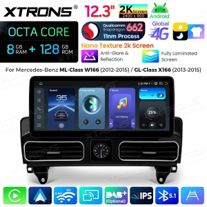 XTRONS QBMH2445M12ML45 12.3" Mercedes-Benz W166, X166 Multimeedia Android 14.0 Octa-Core 4G