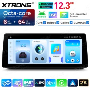 XTRONS QGBS25CIB12E60 12.3" BMW 5 Seeria E60, E61, M5 CIC Multimeedia Android 14.0 Octa-Core 4G