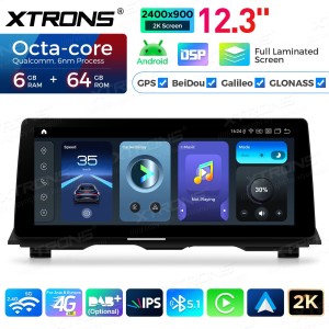 XTRONS QGBS25NB12FV 12.3" BMW 5 Seeria F10, F11 NBT Multimeedia Android 14.0 Octa-Core 4G