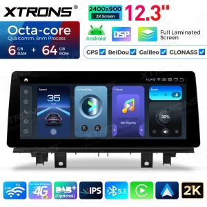 XTRONS QGBS25NB12X1N 12.3" BMW X1 F48 NBT Multimeedia Android 14 Octa-Core 4G