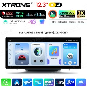XTRONS QBA24A3 12.3" AUDI A3, S3, RS3 MiB Multimeedia Android 14.0 Octa-Core 4G